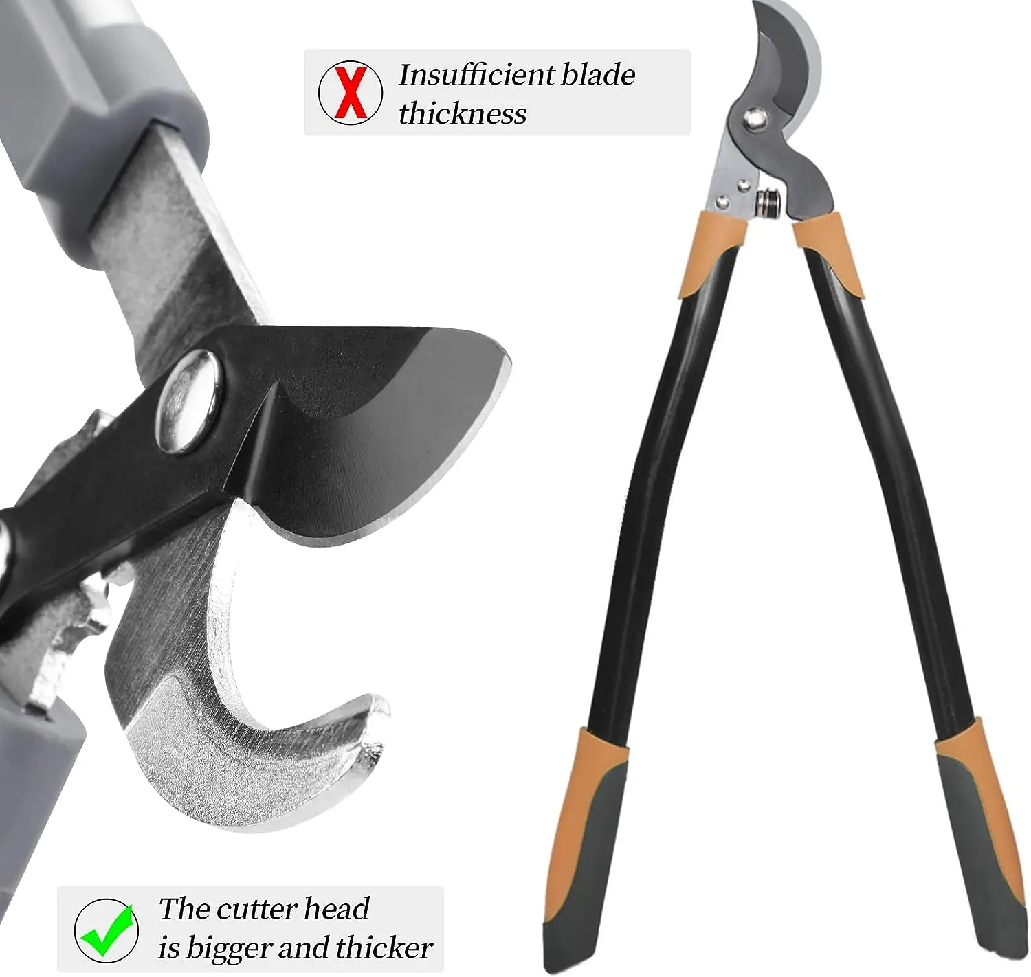 AIRAJ Bypass Pruning Shears 45 Cm, with Gear-Operated Cutting System, Cuts Branches, Thicker than 30 MM - Image 8