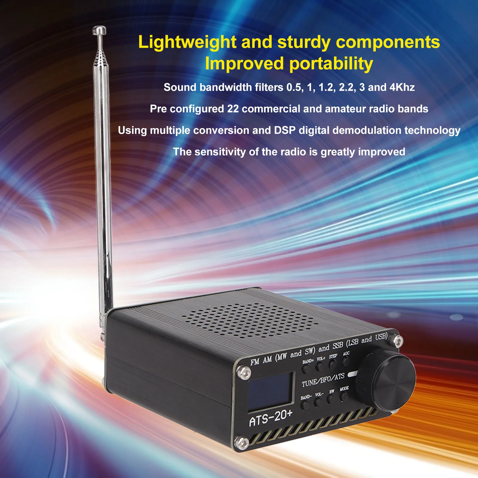 ATS 20+ Radio Receiver Easy To Read Portable World Band Digital Receiver - Image 5