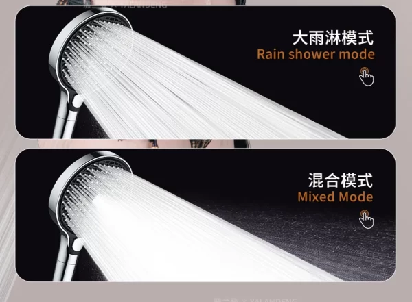 15CM Big Panel High Pressure Shower Head With Filter 3 Modes Large Flow Spray Nozzle Rainfall Shower - Image 36
