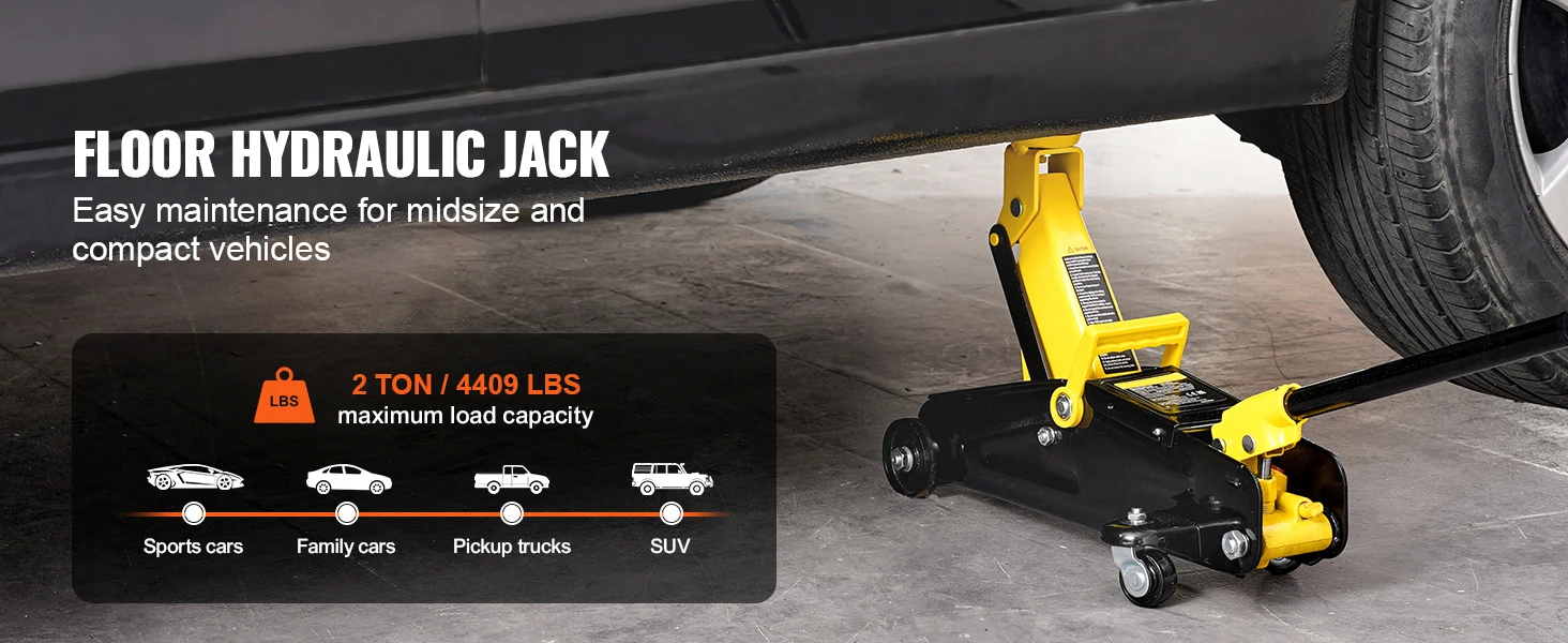 SucceBuy Low Profile Floor Jack 2 Ton Heavy Duty Iron Hydraulic Racing Floor Jack - Image 8