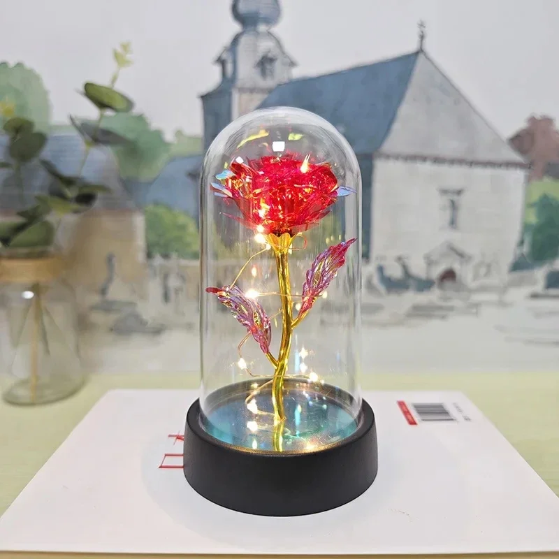 Artificial Rose Flowers Valentines Day Gift for Girlfriend Eternal Rose LED Light - Image 15