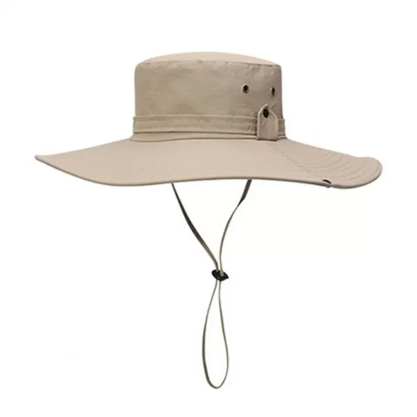 Fisherman Hat Wide Brim Solid Color Lace-Up Design Men Women Outdoor Hat Versatile Sun Protection - Image 8