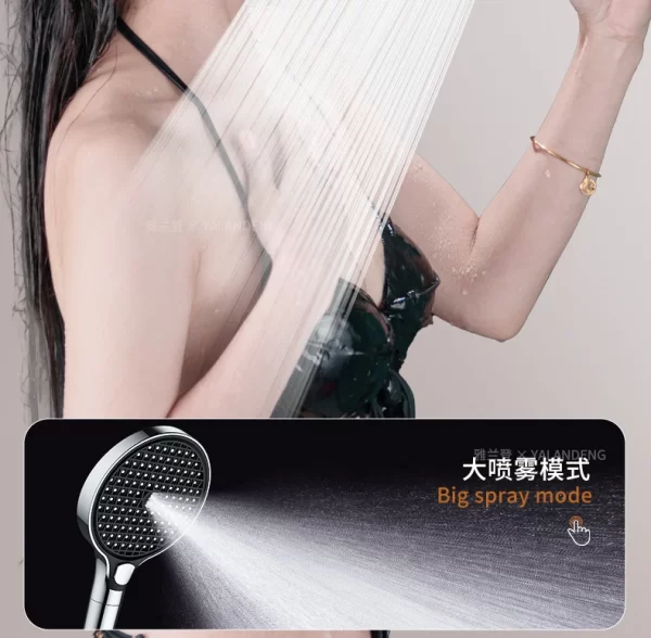 15CM Big Panel High Pressure Shower Head With Filter 3 Modes Large Flow Spray Nozzle Rainfall Shower - Image 35