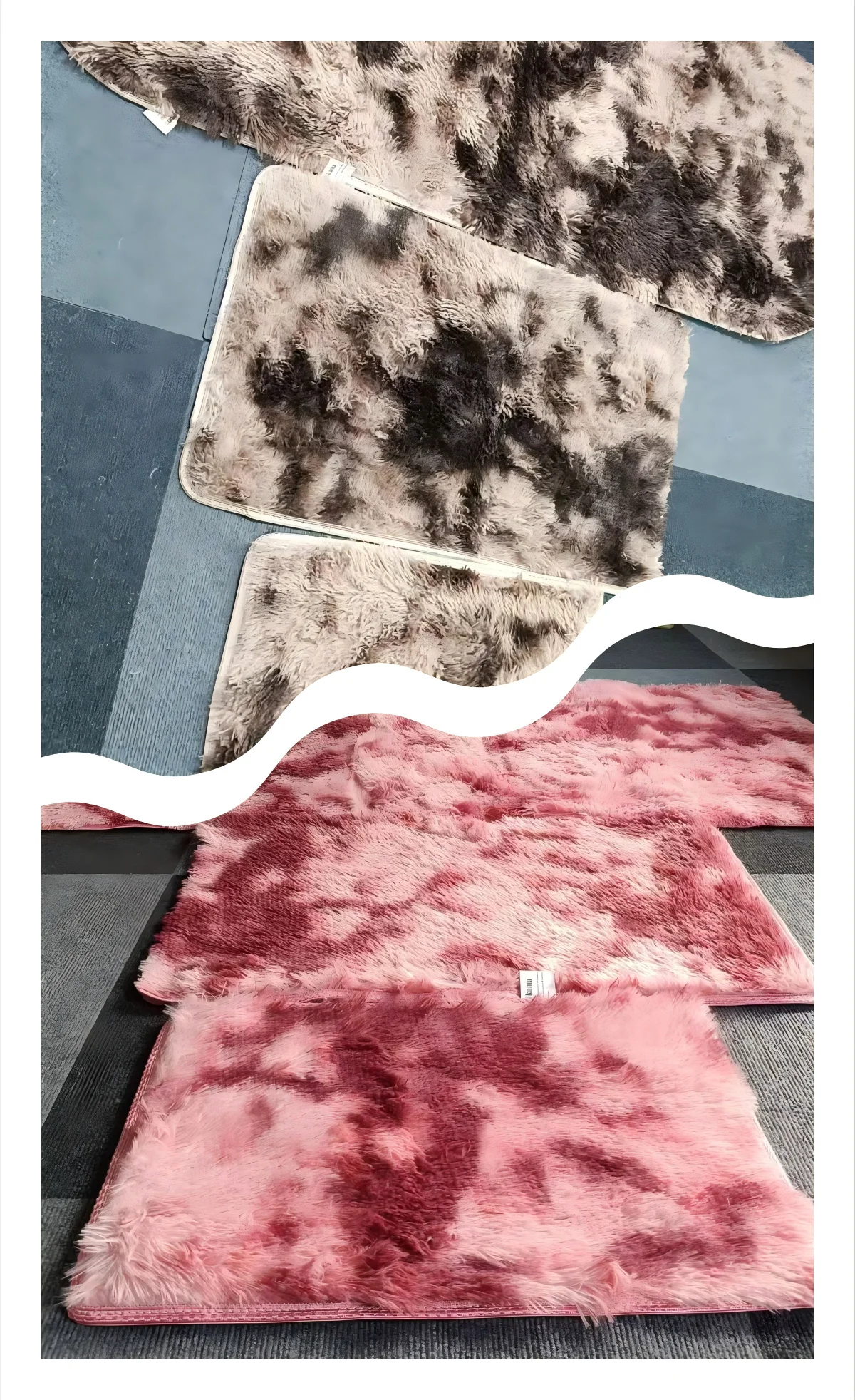 VIKAMA Silk Wool Rugs Children's Room Living Room Bedroom Tie-Dye Non-Slip Washable - Image 27