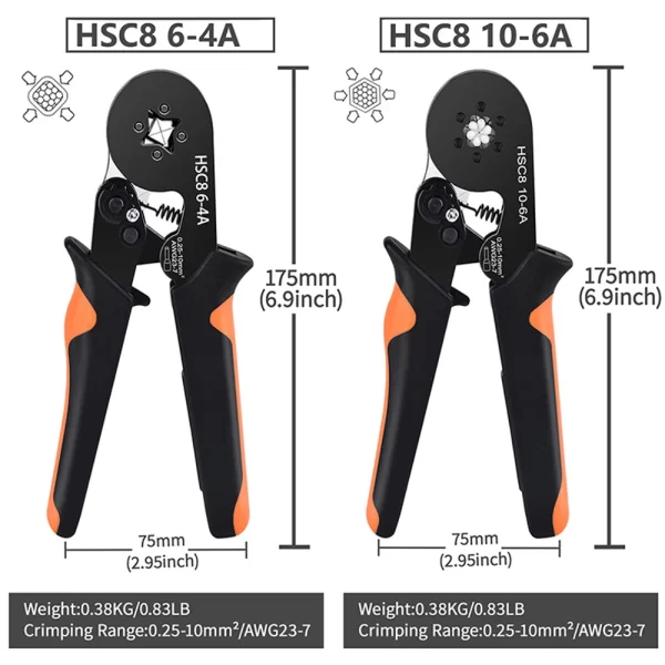 Crimping Pliers Ferrule Sleeves Tubular Terminal Tools HSC8 6-4 10-6 16-6 Wire Crimper Household Electrical Sets Terminal - Image 5