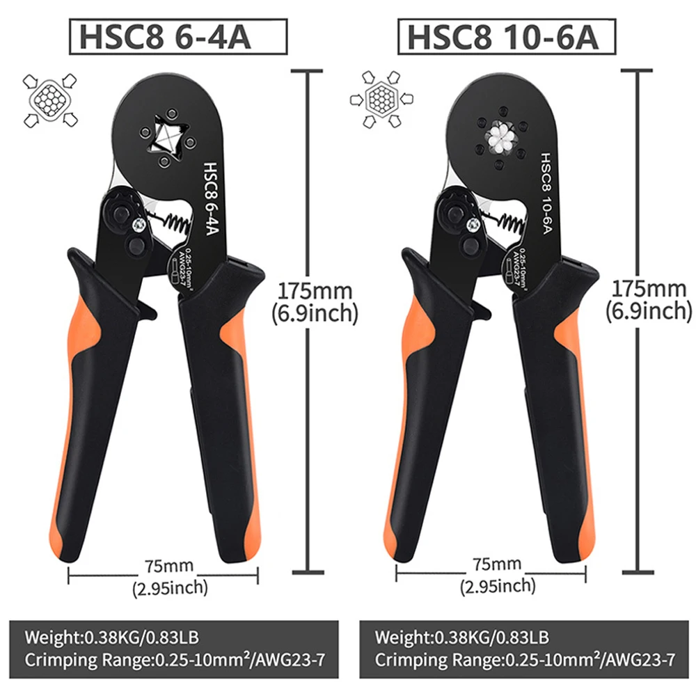Crimping Pliers Ferrule Sleeves Tubular Terminal Tools HSC8 6-4 10-6 16-6 Wire Crimper Household Electrical Sets Terminal - Image 5