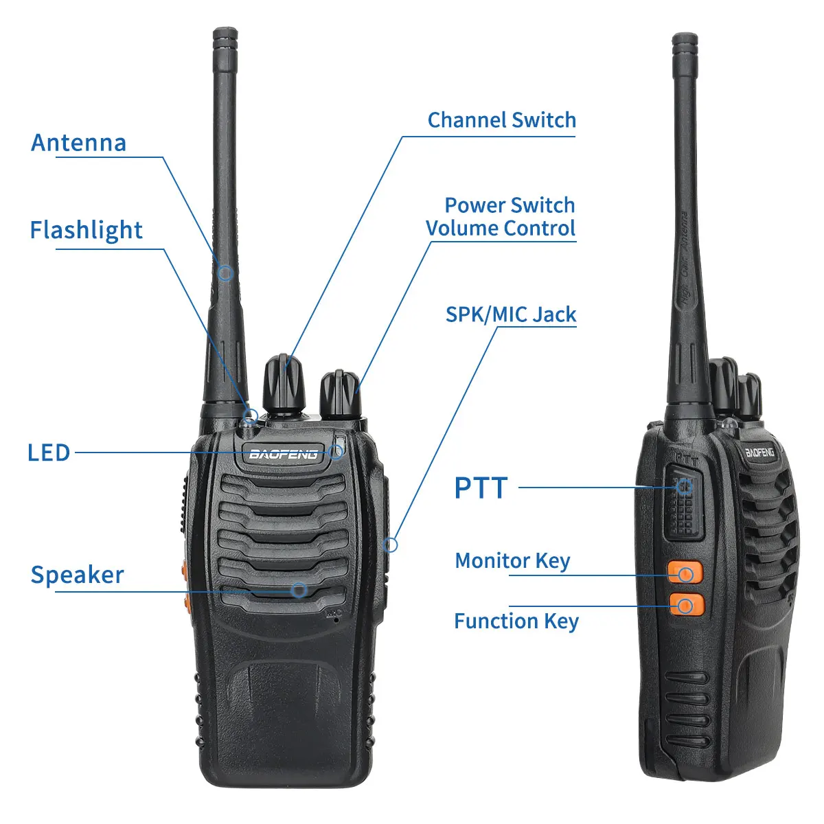 2/4PCS Baofeng BF-888S V2 Walkie Talkie Dual Band Portable Long Range UHF 400-470MHz USB/EU/US Ham Two Way Radio - Image 15