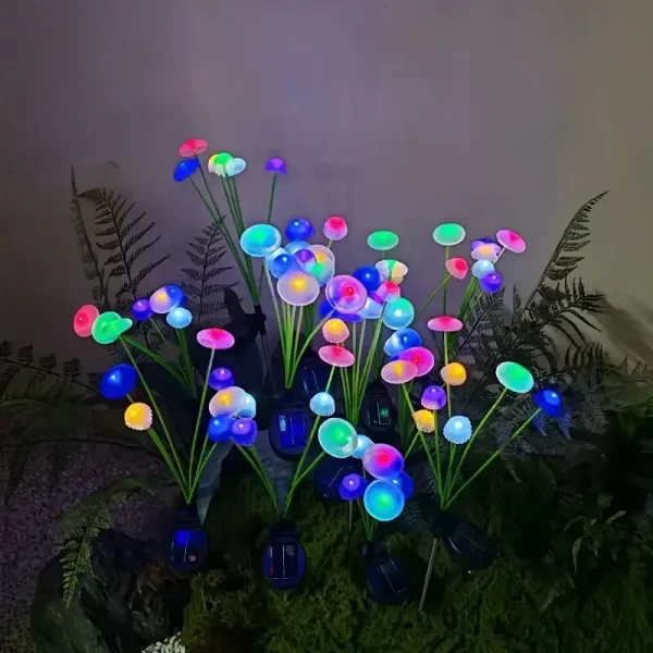Solar 6LEDS Jellyfish Lights Mushroom Lights Solar Lights Waterproof Firefly Light - Image 9