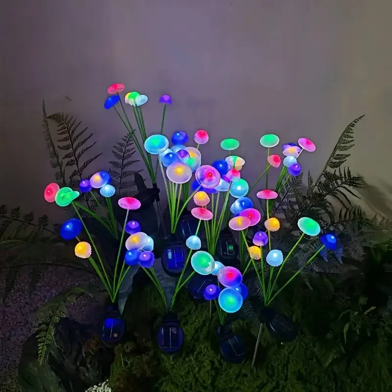 Solar 6LEDS Jellyfish Lights Mushroom Lights Solar Lights Waterproof Firefly Light - Image 9