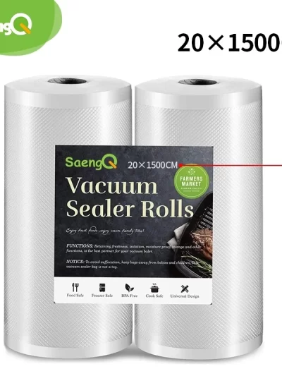 saengQ Kitchen Food Vacuum Sealer Bag Sous Vide Storage Bags For Vacuum Packaging 12/15/20/25/30cm*1500cm/Rolls