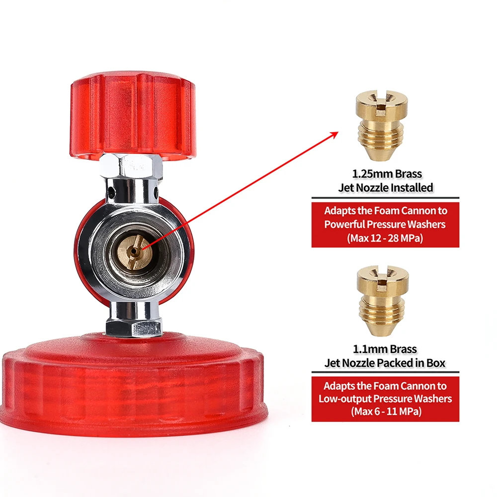 Pressure Washer Aluminum Foam Cannon Foam Generator Snow Foam Lance with 1/4” Quick Connector for Portland Husky Ryobi Greenwork - Image 2