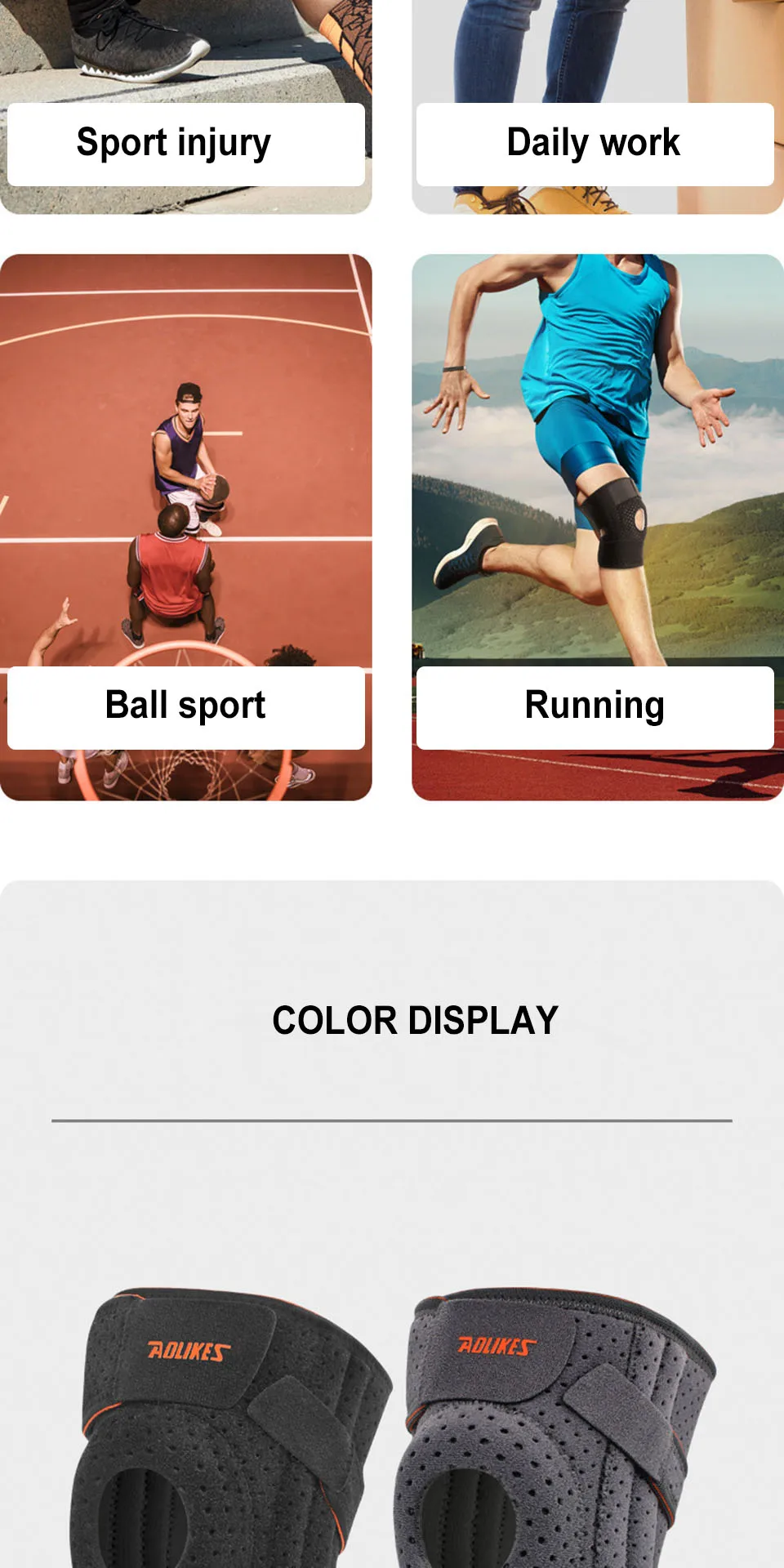 AOLIKES 1PCS NEW Knee Brace with Side Stabilizers & Patella Gel Pads,Knee Support - Image 29