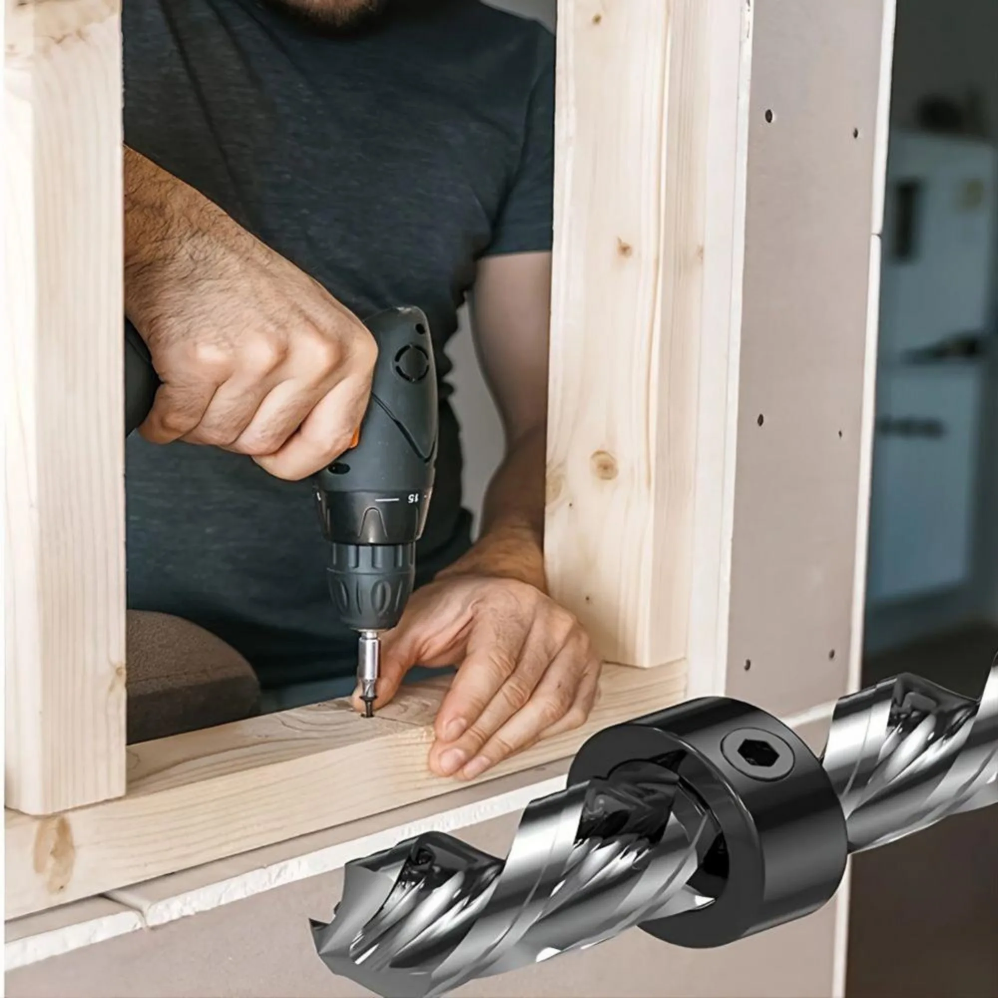 STONEGO Woodworking Drill Locator - 8Pcs/Set 3mm-16mm Drill Bit Depth Stop Collars Ring for Precision Wood Drilling - Image 2