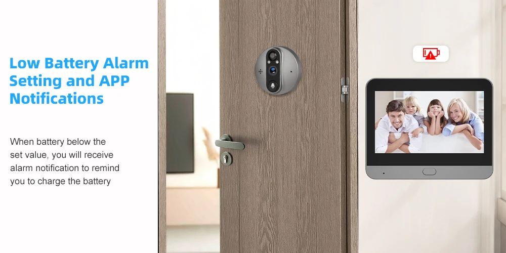 3MP Smart Life Tuya 1080P WiFi Door Bell Eye Peephole Camera 5000mAh Battery PIR Motion Detector IR Alexa Google Digital Viewer - Image 25
