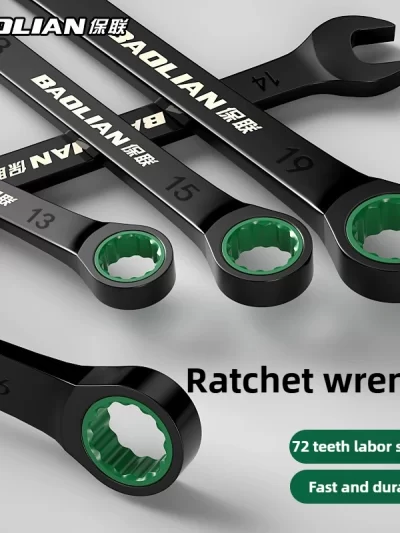 BAOLIAN Dual Directional Fast Plum Blossom Ratchet Wrench, Industrial Grade Automatic Small Opening Dual-use Wrench Tool