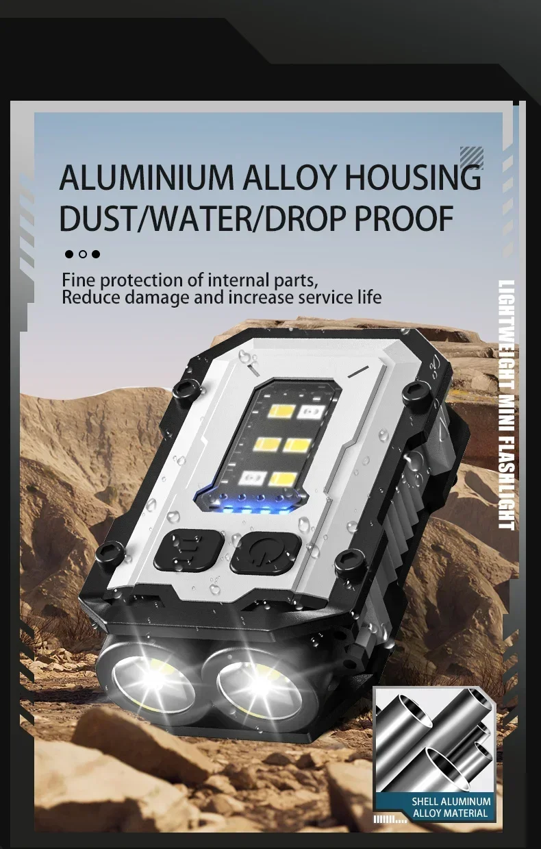 XIWANGFIRE Super Bright Pocket Torch Light LED Multifunctional Linterna Magnetic COB EDC Mini Keychain Flashlight Rechargeable - Image 29