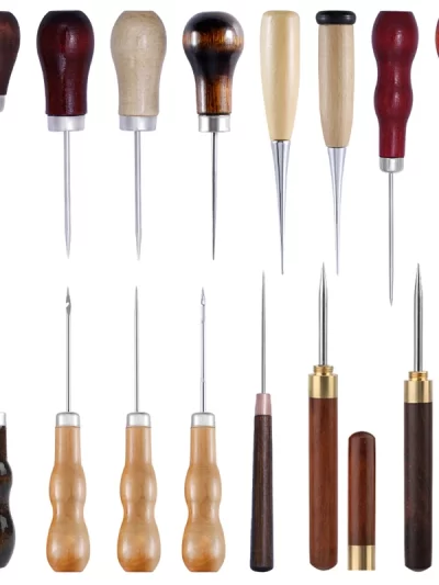 KRABALL Wooden Handle Awl Leather Punching Awl Sewing Stitching Tool For DIY Handmade Stitcher