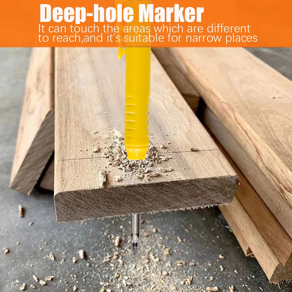Solid Carpenter Pencil Set Deep Hole Marking Tool Pen Built In Pencil Sharpener Carpenter Lead Core - Image 3