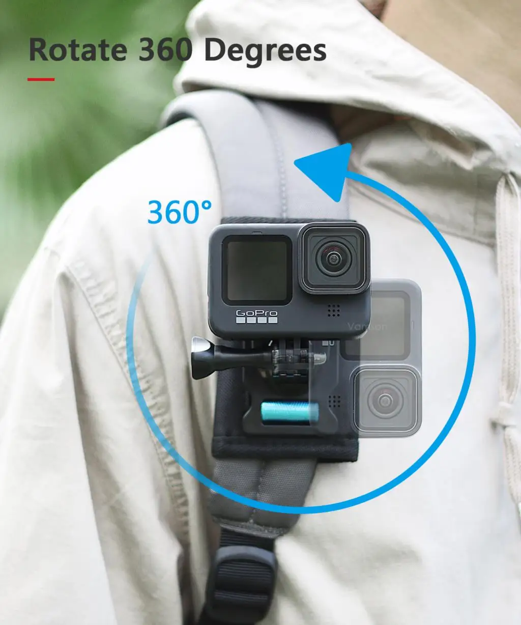 Vamson for Insta360 X3 Accessories 360 Degree Rotary Backpack Clip Clamp Mount for Insta360 One X2 Dji Action 3 2 Go Pro Camera - Image 12