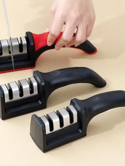 Level 3 Quick Sharpening Tool Knife Sharpener With Anti-slip Base Kitchen Accessory Small Tools Stone Knives Accessories Dining