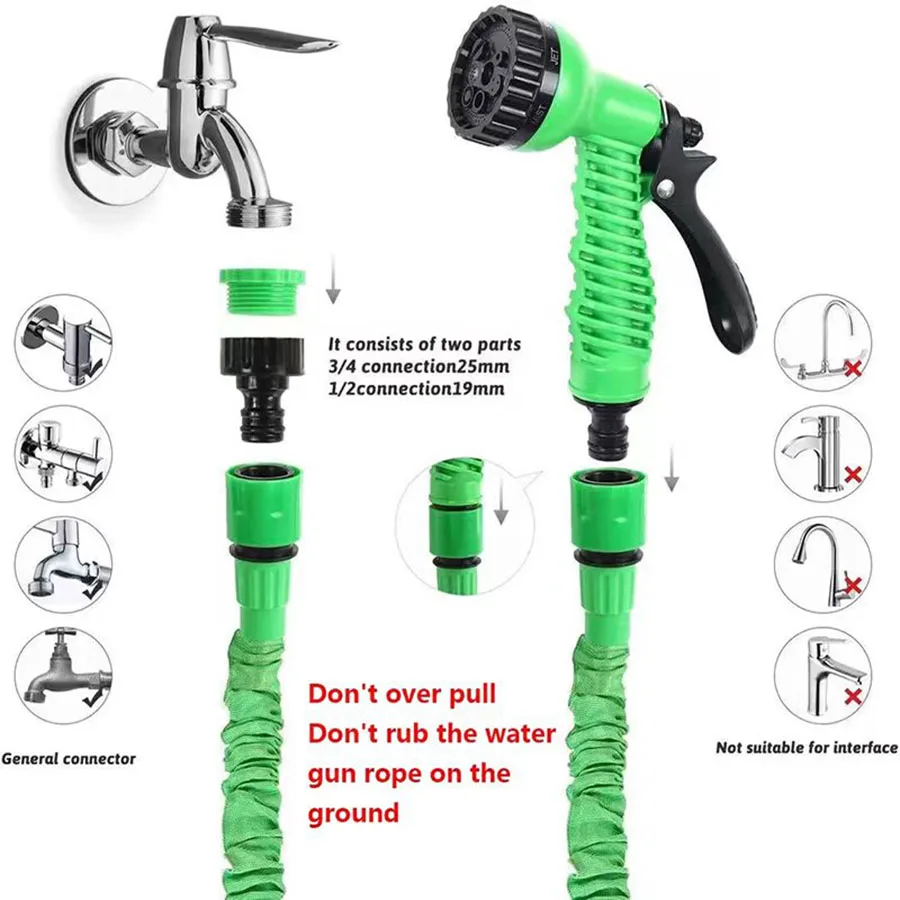 Retractable Magic Garden Hose High Pressure Car Wash Water Gun Watering Device - Image 25