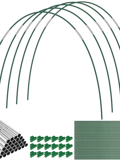 Greenhouse Hoops Frame Tunnel Kit 17 Inches Long Detachable Garden Hoops Rust-Free Fiberglass Support Botan Awning grid