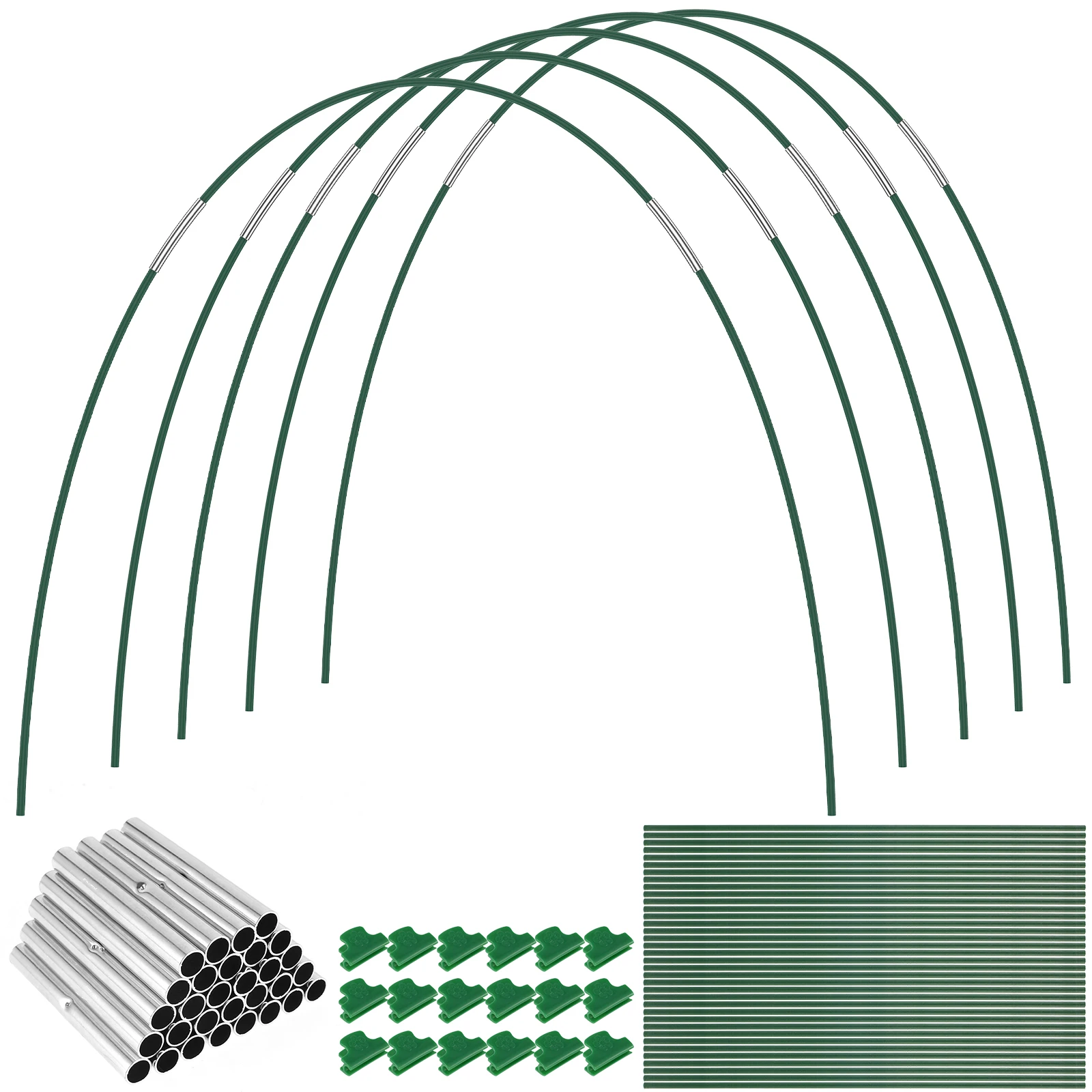 Greenhouse Hoops Frame Tunnel Kit 17 Inches Long Detachable Garden Hoops Rust-Free Fiberglass Support Botan Awning grid