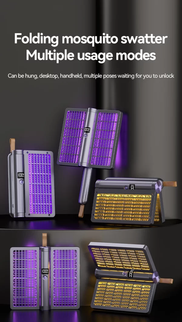 Electric Shock Mosquito Swatter Foldable Zapper Anti Mosquito Lamp Repellent Killer Rechargeable - Image 30