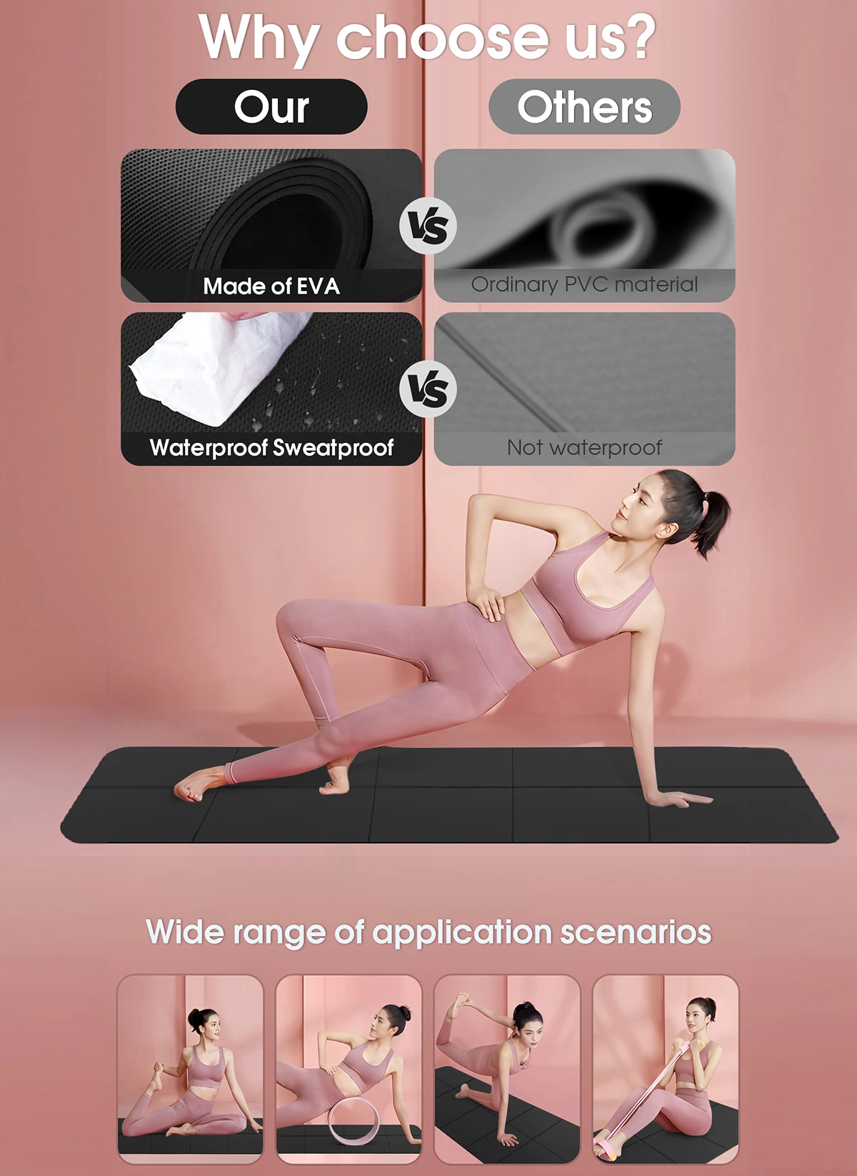 Yoga mat sports fitness EVA comfortable foam 4mm thick yoga mat sports yoga - Image 13