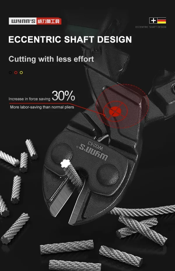 WYNN'S 8" Mini Bolt Cutter Spring Loaded Small Heavy Duty Wire Cable Cutter - Image 26
