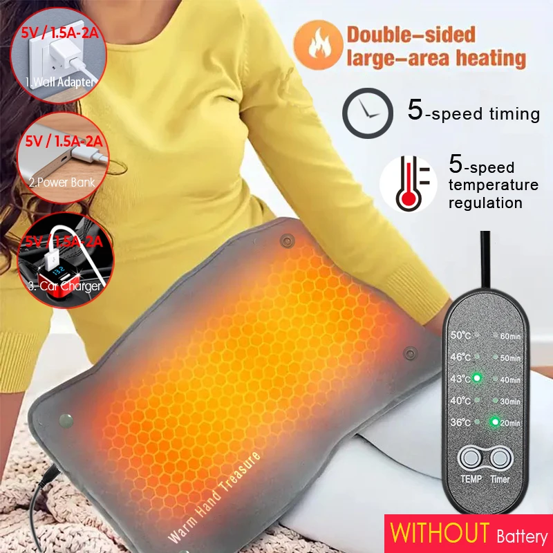 New Graphene Quick Heating Warming Pad with Adjustable Temperature and Timing USB Power Supply - Image 7