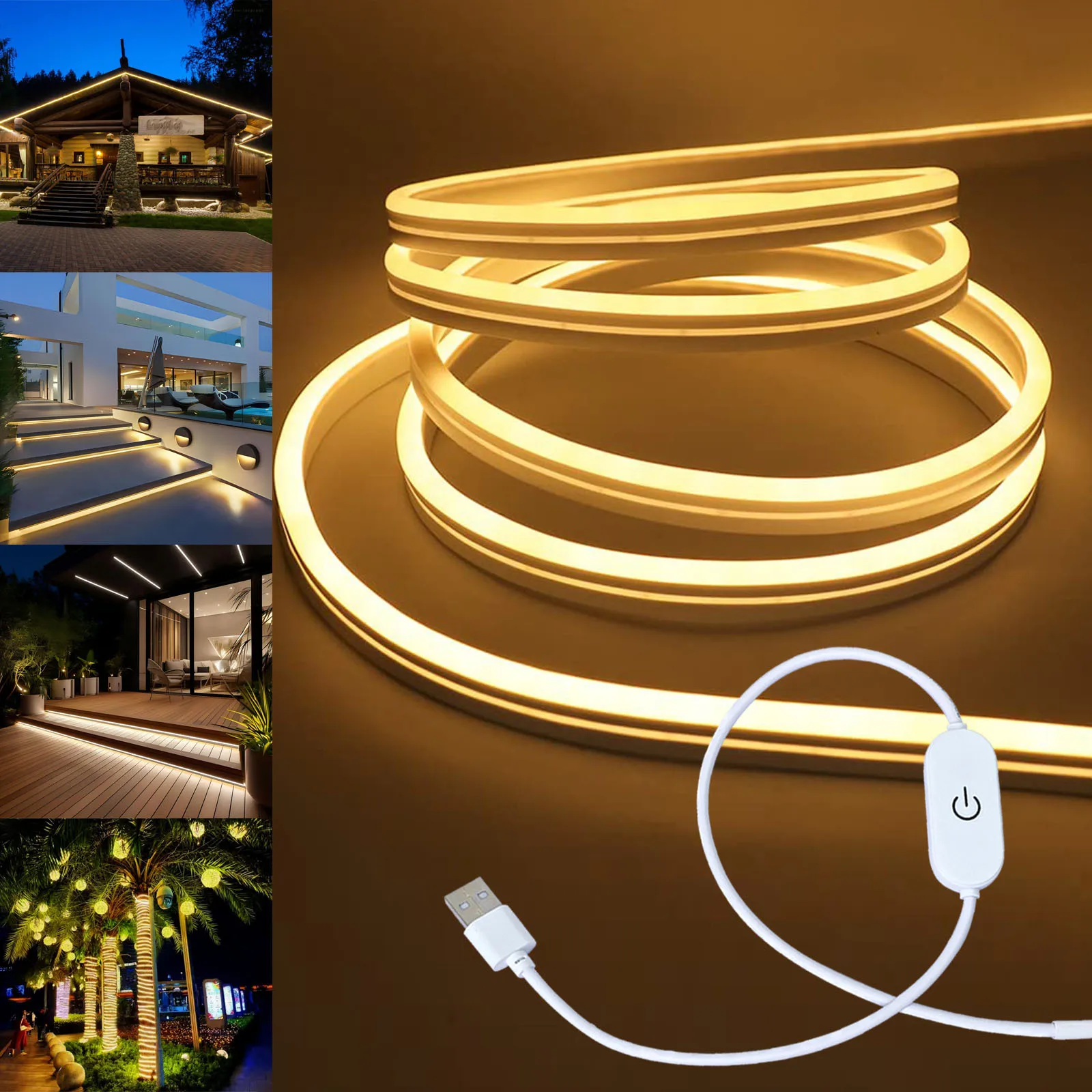 LED Strip Neon Light USB DC 5V Dimmable Touch Sensor Switch Flexible Silicone Neon Sign Tape Waterproof - Image 22