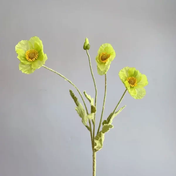 Artificial Flowers Fake Poppy Silk Flowers Long Stem Housewarming - Image 10