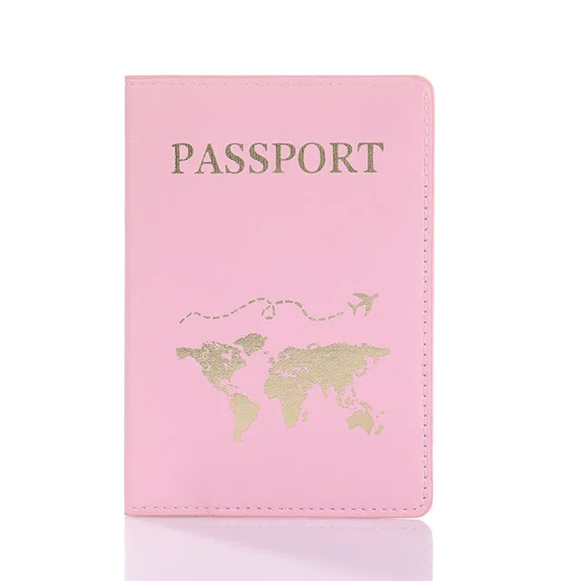 Lover The World Map Passport Cover Hot Stamping Simple Plane Women Men Travel Passport Case - Image 20