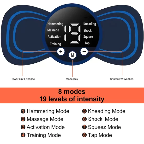 Neck Massager Mini Electric Neck Massage EMS Cervical Back Vertebra Massage Patch 8 Modes - Image 15