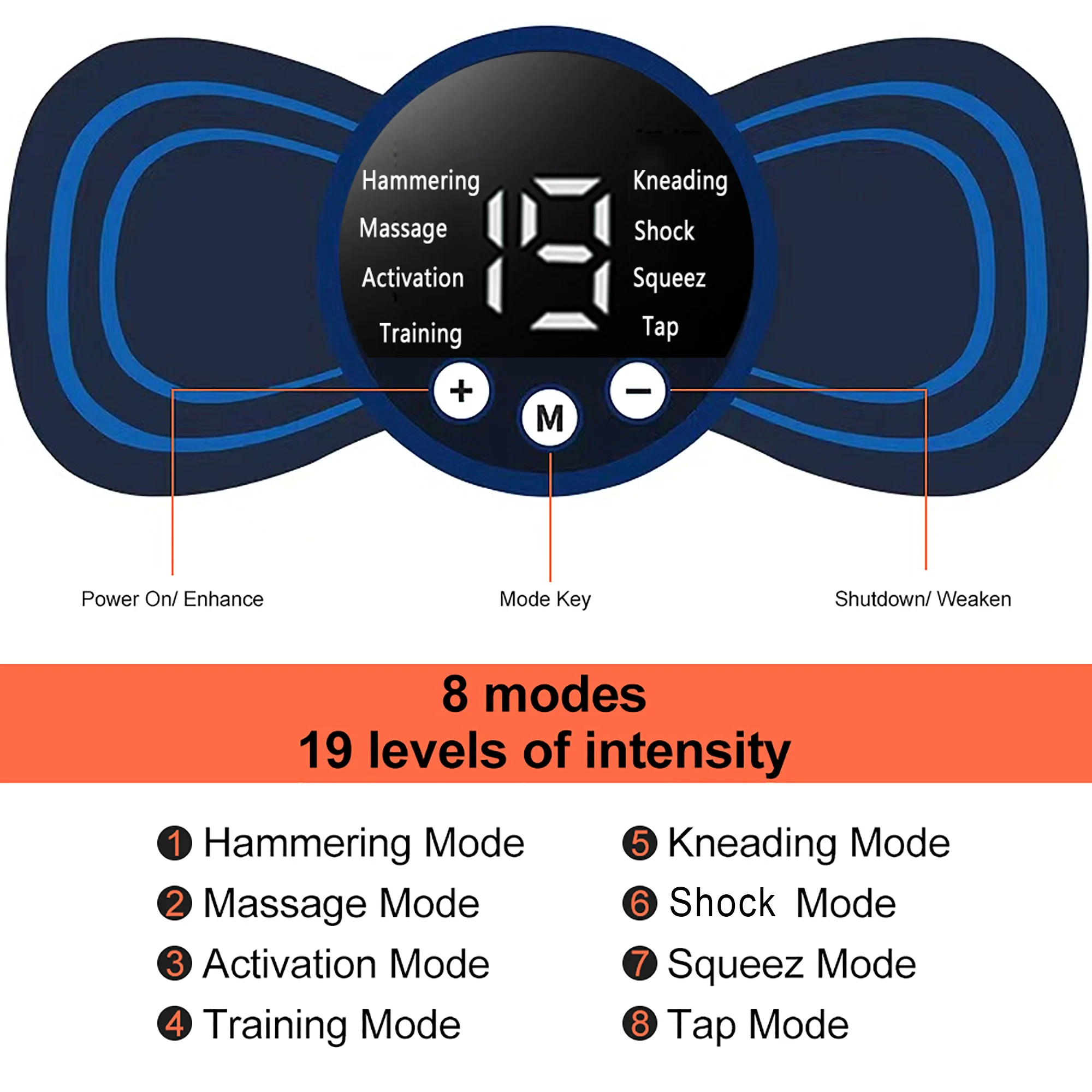 Neck Massager Mini Electric Neck Massage EMS Cervical Back Vertebra Massage Patch 8 Modes - Image 15