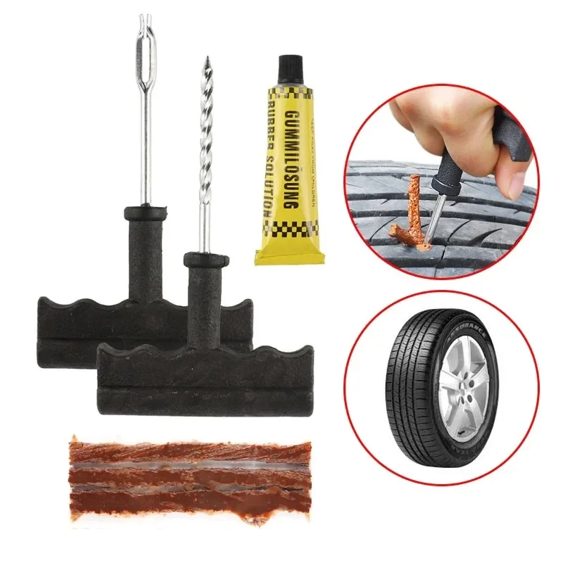 5-50Pcs Car Tire Repair Tool Kit with Rubber Strip Tubeless Tyre Puncture Studding Plug - Image 2