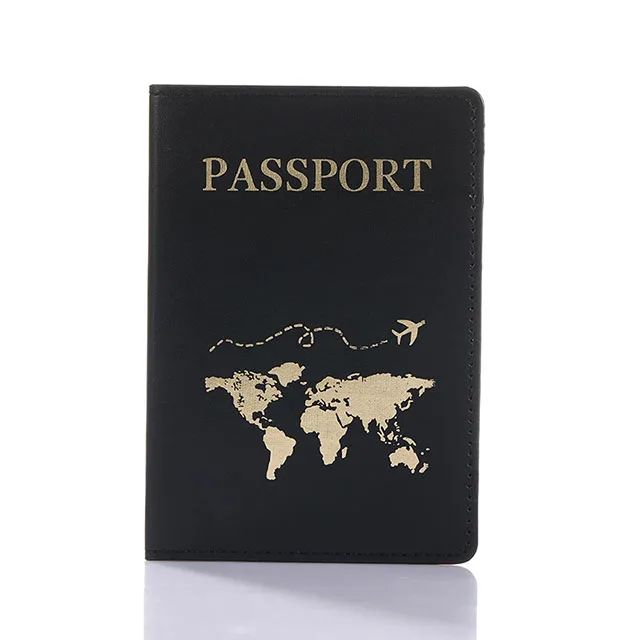 Lover The World Map Passport Cover Hot Stamping Simple Plane Women Men Travel Passport Case - Image 17