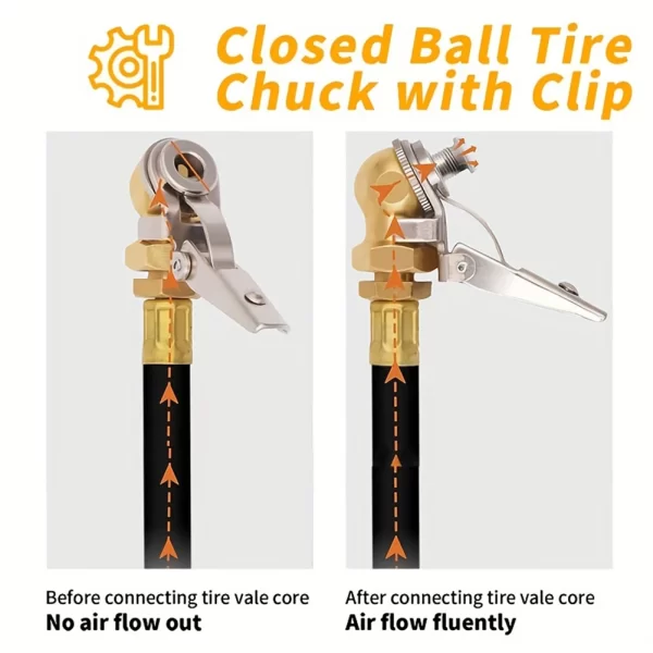 2Pcs Tire Air Chuck 1/4 NPT Threaded Connector Thread Tire Air Nozzle - Image 4