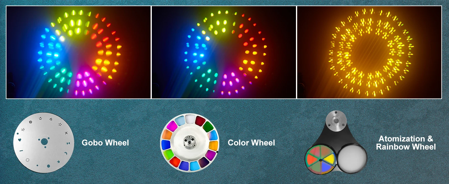 U'King 280W Beam Moving Head Light DMX512 16CH Rainbow Effect Pattern Light 10R 3in1 LED Stage Light - Image 12