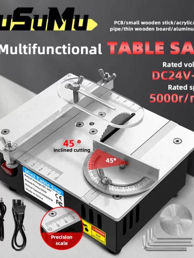 96W Mini Bench Saw Adjustable Multifunctional Table Saw