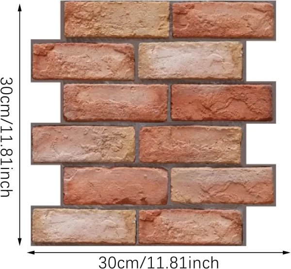 10Pcs Self Adhesive Waterproof 3D Wall Panels Peel and Stick Subway Tile Brick Wallpaper - Image 6