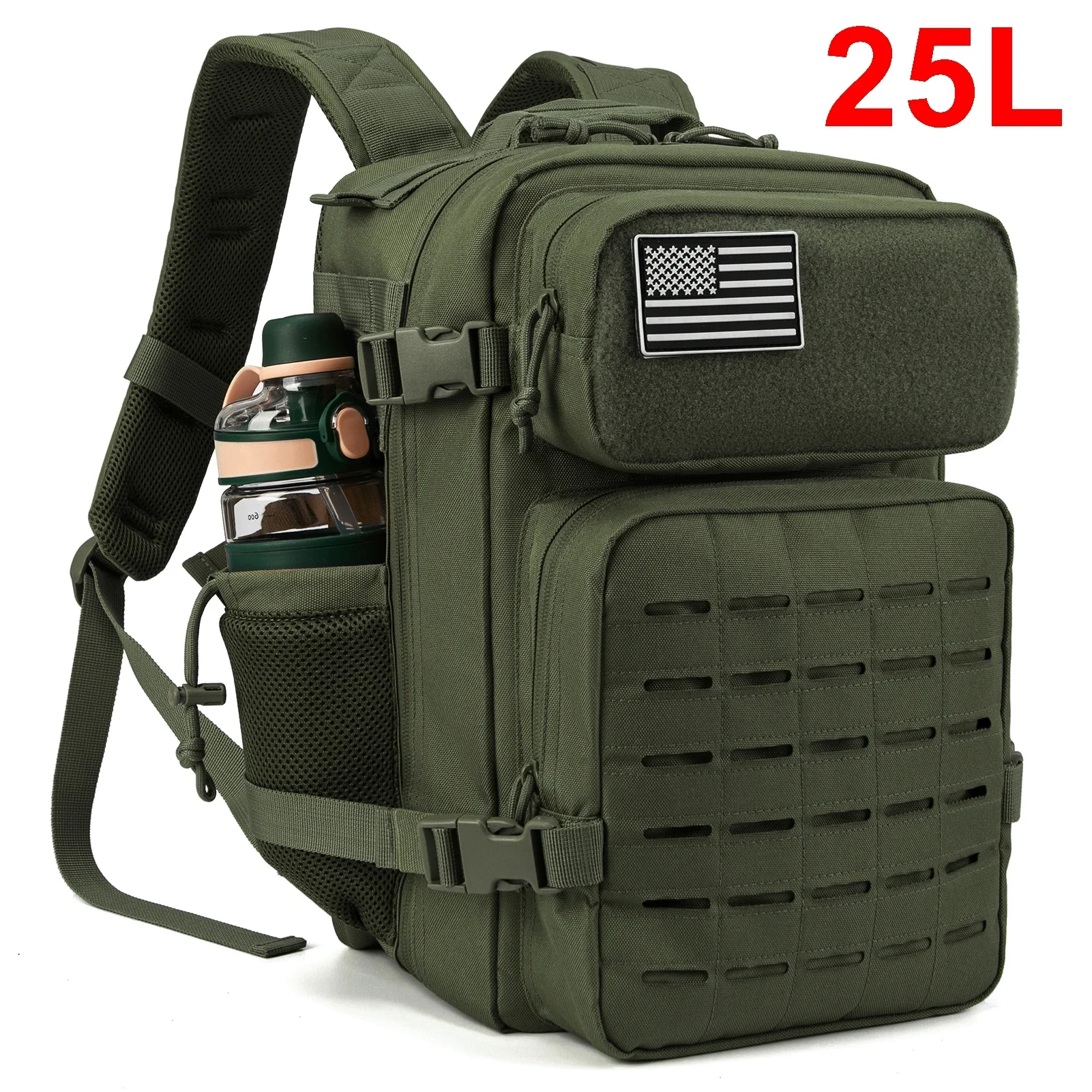 25L/45L Tactical Backpack for Men and Women Outdoor Survival Bug Out Bag Rucksack Hking with Bottle Holder - Image 16
