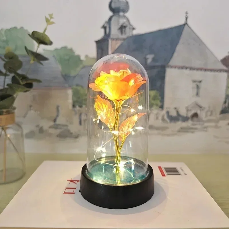 Artificial Rose Flowers Valentines Day Gift for Girlfriend Eternal Rose LED Light - Image 17