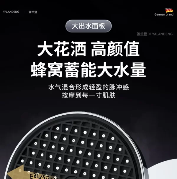 15CM Big Panel High Pressure Shower Head With Filter 3 Modes Large Flow Spray Nozzle Rainfall Shower - Image 17