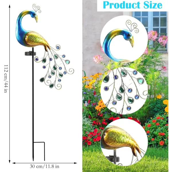 1 PC Peacock Animal-Shaped Solar Garden Lamp Outdoor Decorative Lighting Automatic Sensor Solar-Powered - Image 2