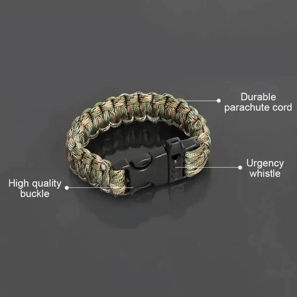 1 Outdoor Emergency Lifesaving Hand Rope Seven Core Umbrella Rope High Score Whistle Bracelet Wristband Survival Bracelet Hand W - Image 3