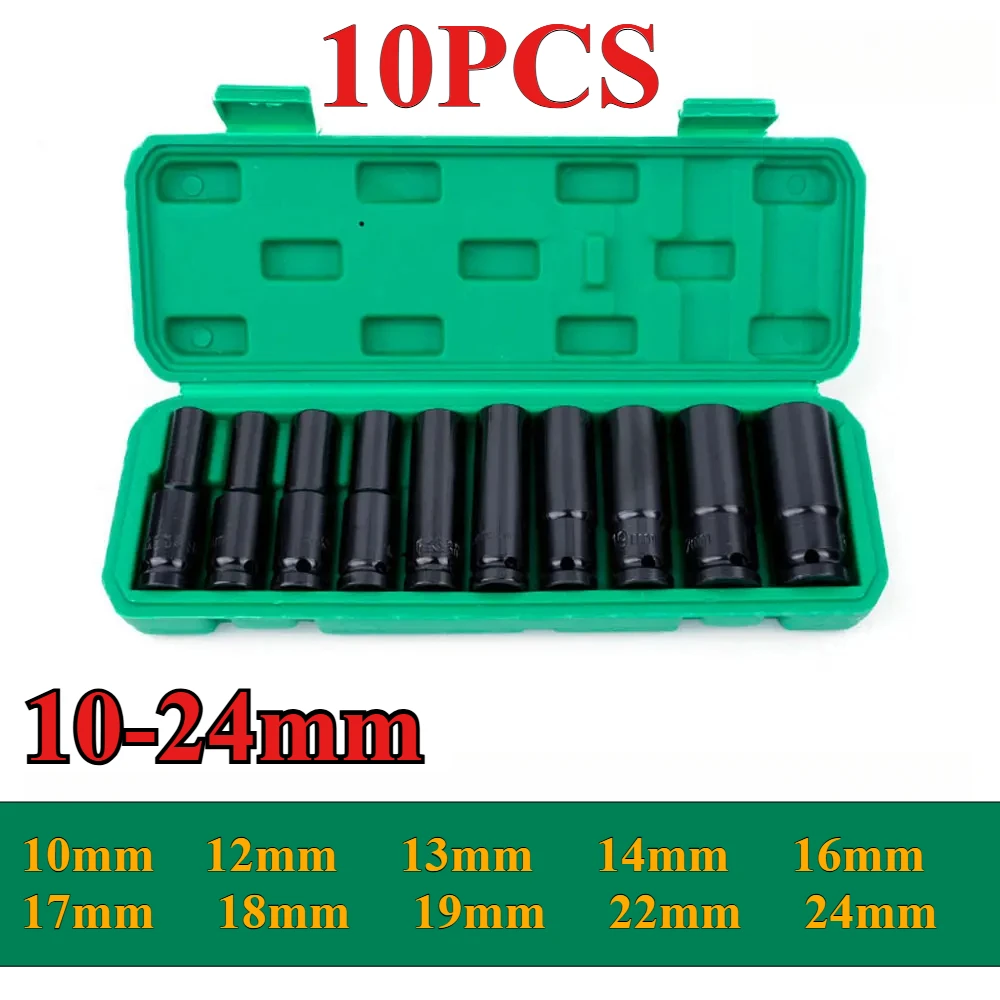 1/2Inch Drive 6-Point Impact Socket Set Drive Metric Wrench Socket Deep Impact Socket - Image 18