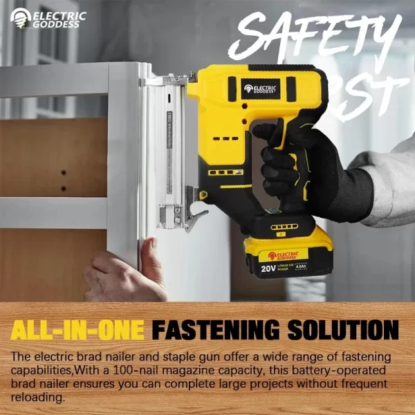 10-30mm Brushless Electric Nail Gun Depth Adjustment Nailer Stapler Cordless Stapler Framing For Dewalt 20V Battery Pin - Image 5