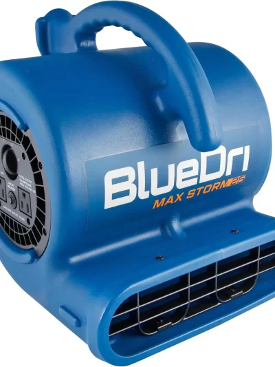 Max Storm 25 1/4 HP, 900 CFM Air Mover Blower Fan for Water Damage Restoration Carpet Dryer Floor Home and Plumbing Use, Blue, B